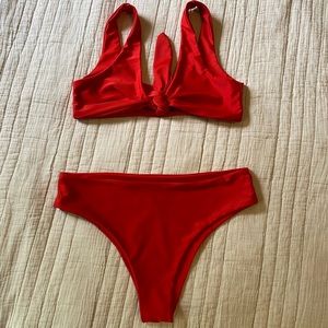 Red Zaful swimsuit set